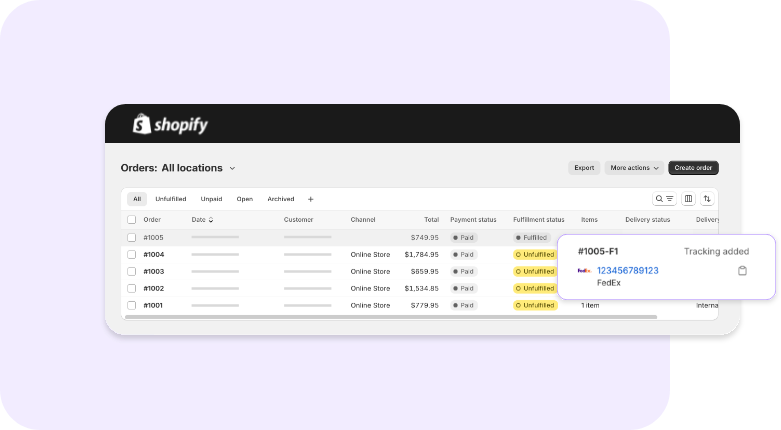 Shopify: Tracking IDs automatically sent to your Shopify orders